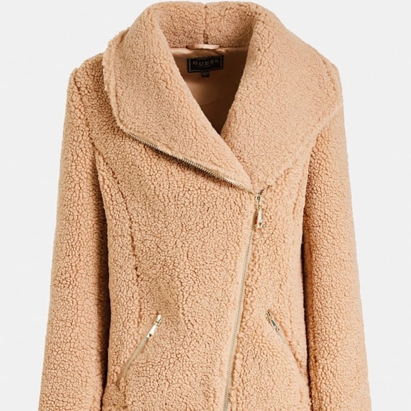 NEW GUESS Faux Fur Women's Jacket SZ M - Picture 3 of 9